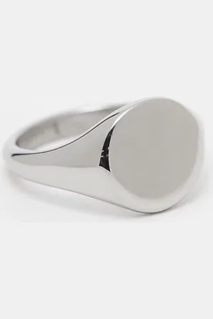ASOS Waterproof stainless steel signet ring in tone