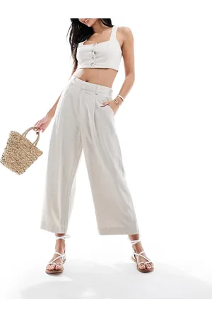 ASOS Dad culotte with linen in natural