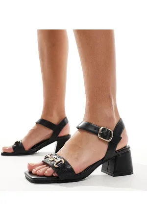River Island Snaffle block heeled sandal in