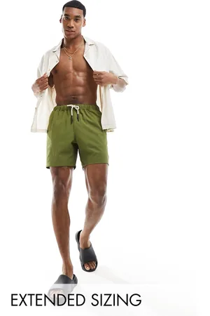 ASOS Swim shorts in mid length with rope draw cord in