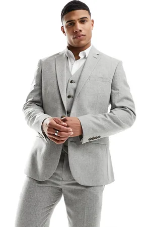 ASOS Slim suit jacket in wool mix texture in light