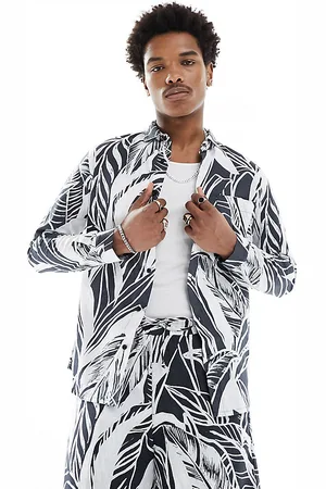 ASOS KENYA long sleeve shirt in palm print