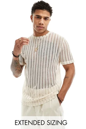 ASOS T-shirt in beige crochet
