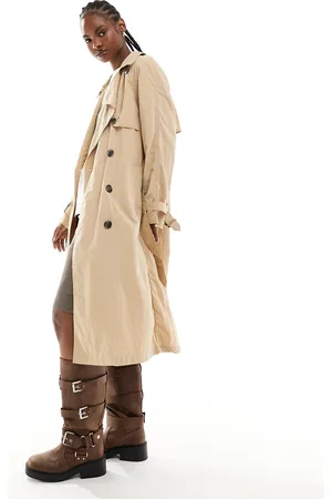 French Connection Long lightweight trenchcoat in stone