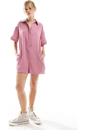 ASOS Shirt romper playsuit in mauve