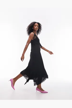 Topshop Tie shoulder midi dress in