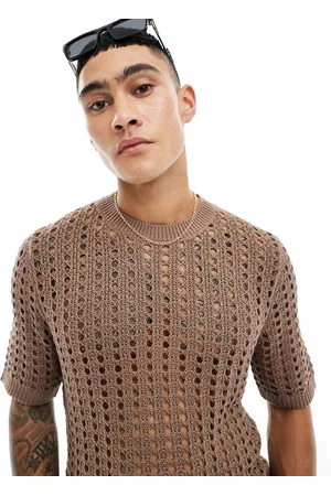 ASOS Relaxed knitted pointelle t-shirt in