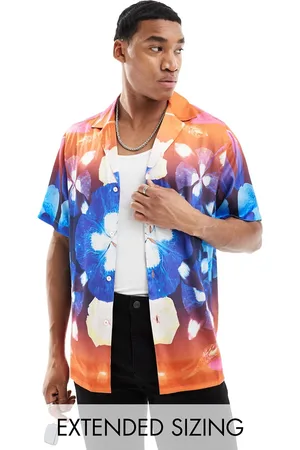 ASOS Relaxed revere shirt with kaleidoscope floral placement print