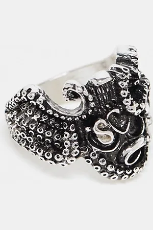 ASOS Tentacle skull ring in burnished