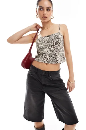 Pull&Bear Bow front cami in leopard print