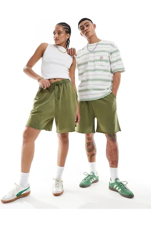 ASOS Unisex oversized shorts in washed khaki