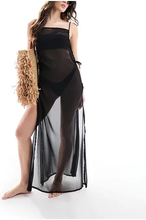 ASOS Sarah square neck sheer maxi beach dress in