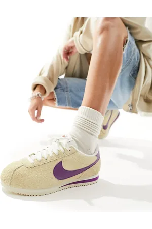 Nike Cortez Vintage suede unisex trainers in beige and purple