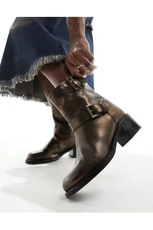 Bronx New Camperos biker ankle boots in bronze