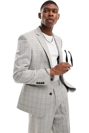 ASOS Relaxed tonal check suit jacket in