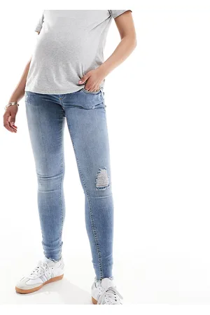 ONLY Blush skinny jeans with frayed hem in mid