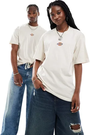 Dickies Maple valley central logo short sleeve t-shirt in off white- exclusive to asos