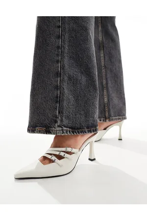 4th & Reckless Cara Mule court heeled shoe in Cream