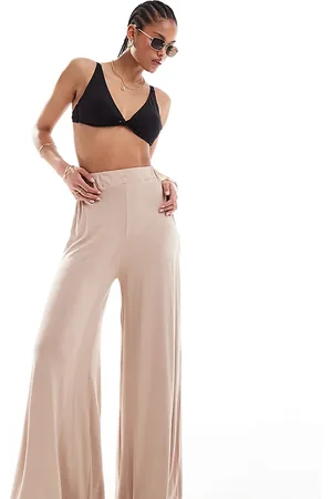 ASOS Tall jersey palazzo beach trouser in beige