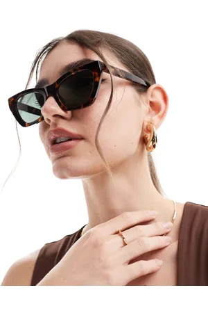 ASOS Acetate cat eye sunglasses in tort with polarised lens