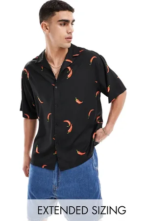 ASOS Oversized revere shirt with chilli pepper print
