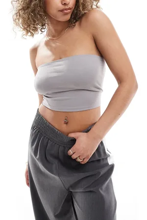 ASOS Hourglass ultimate crop bandeau top in ash