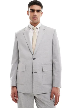 ASOS Relaxed microtexture suit jacket in