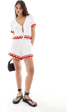 ASOS Pull on short with rik rak trim in co-ord