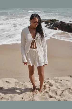 4th & Reckless X Loz Vassallo lanai crinkle linen beach short co-ord in