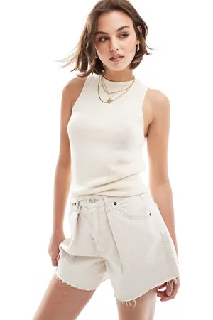 MANGO Sleeveless cropped knitted top in