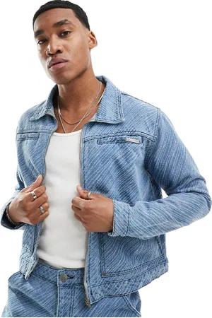 Liquor N Poker Oversized distressed denim jacket