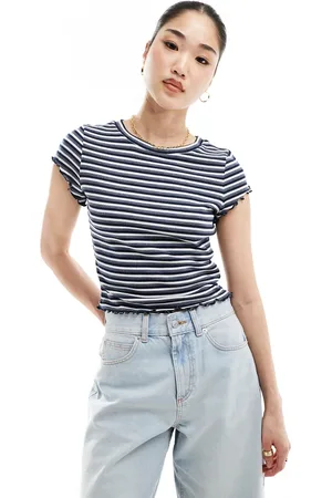 ASOS Lettuce edge baby t-shirt in tonal stripe