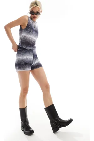 COLLUSION Ombre knitted shorts co-ord in grey