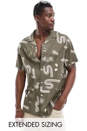 ASOS Relaxed revere shirt with abstract print