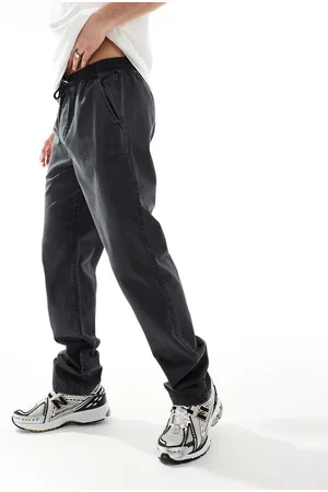 ASOS Straight leg pull on trouser in charcoal
