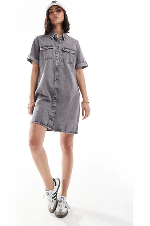 VERO MODA Short sleeved denim mini dress in