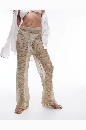 Topshop Knitted metallic beach trousers in