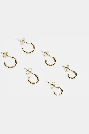 Pieces® 18k plated 3-pack everyday huggie and hoop earrings in