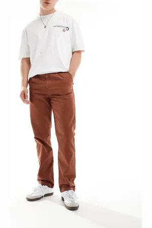 ASOS Straight chino in washed dark tan