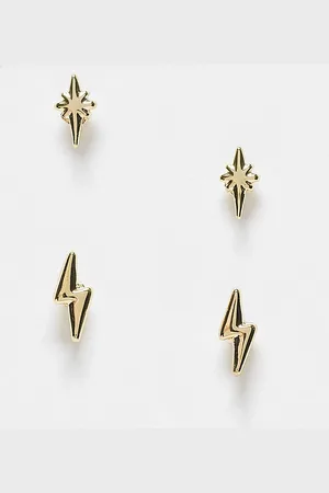 Pieces® Lightning bolt and star 2-pack stud earrings in