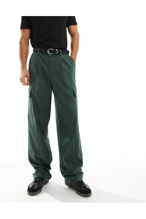 ASOS Smart wide leg cargo trousers in