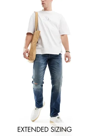 ASOS Stretch slim jeans with knee rip in dark wash