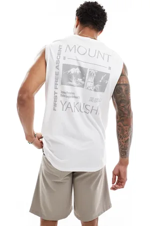 Only & Sons Oversized vest with Yakushi back print in