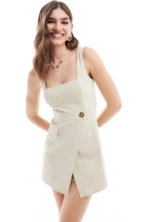 ASOS Utility skort playsuit in stone