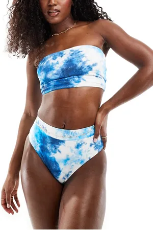 Threadbare Bandeau bikini set with high waist bottom in tie dye