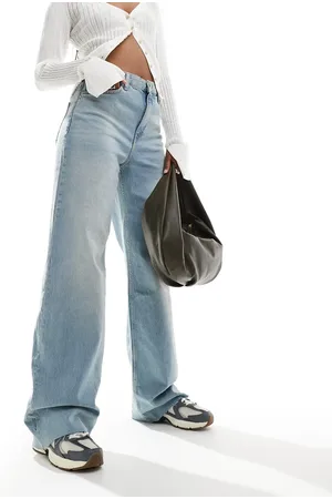 MANGO Relaxed slim washed front jeans in light
