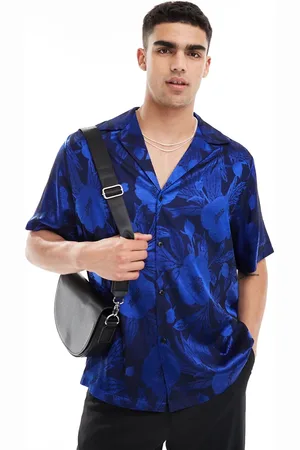 ASOS Short sleeve relaxed revere shirt in floral jacquard
