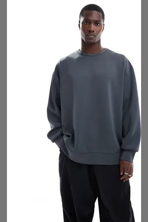 ASOS Extreme oversized scuba sweatshirt with hem detail in charcoal