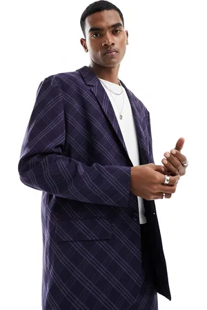 ASOS Relaxed check suit jacket in