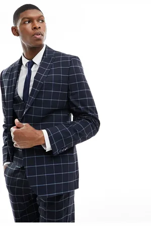 ASOS Skinny windowpane check suit jacket in